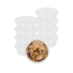SustainaLite 10 oz Round Clear Plastic Food Container - with Lid, Microwavable - 3 3/4
