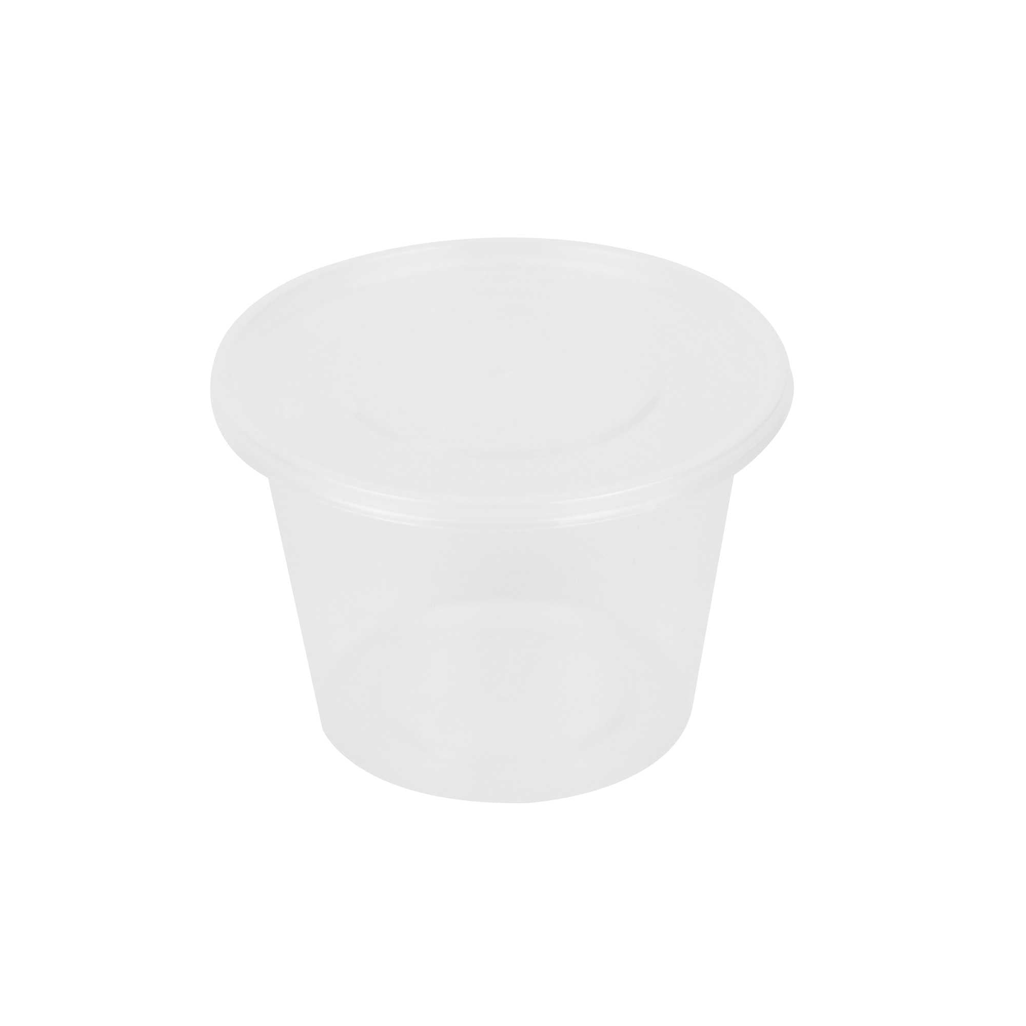 SustainaLite 17 oz Round Clear Plastic Food Container - with Lid, Microwavable - 3 1/4" x 3 1/4" x 3 1/4" - 50 count box