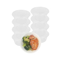 SustainaLite 25 oz Round Clear Plastic Food Container - with Lid, Microwavable - 3