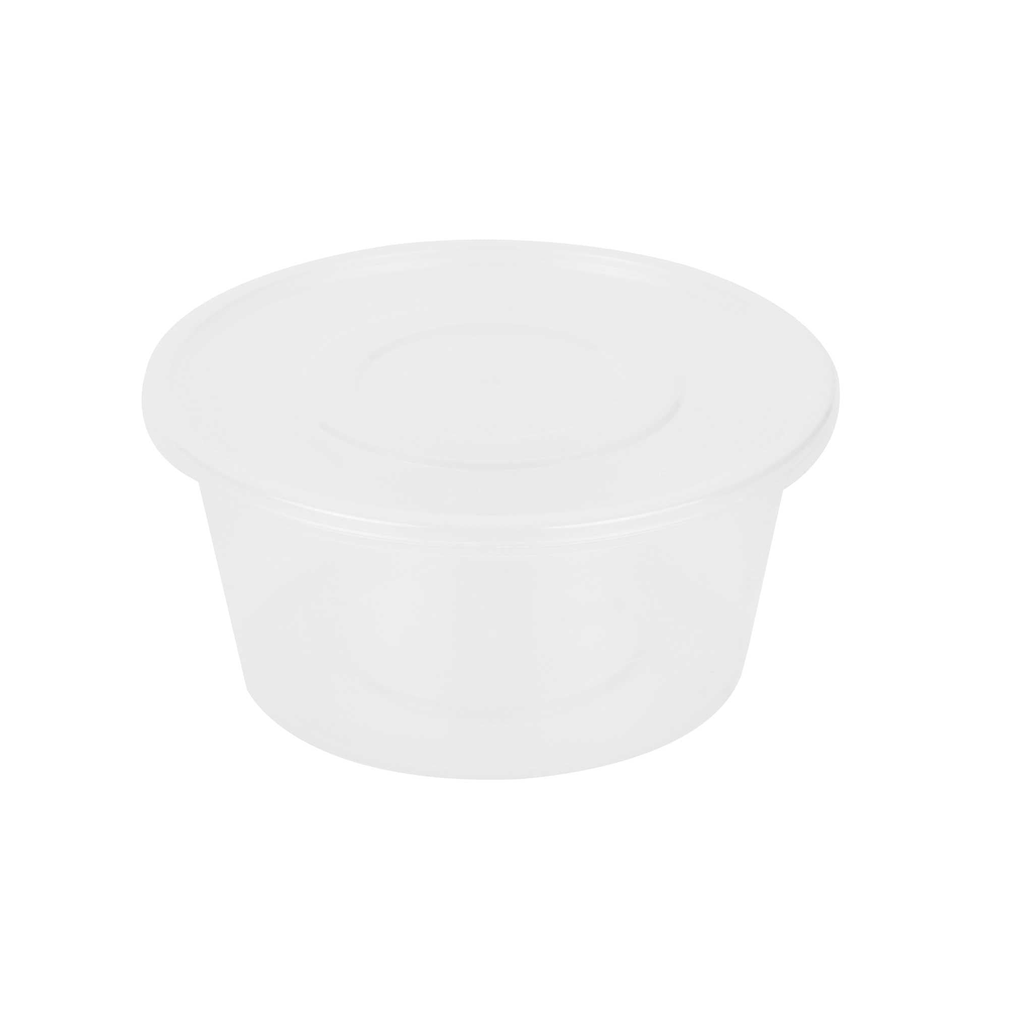 SustainaLite 42 oz Round Clear Plastic Food Container - with Lid, Microwavable - 5 1/4" x 5 1/4" x 3 1/4" - 50 count box