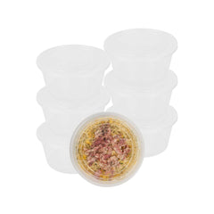 SustainaLite 118 oz Round Clear Plastic Food Container - with Lid, Microwavable - 7 1/4