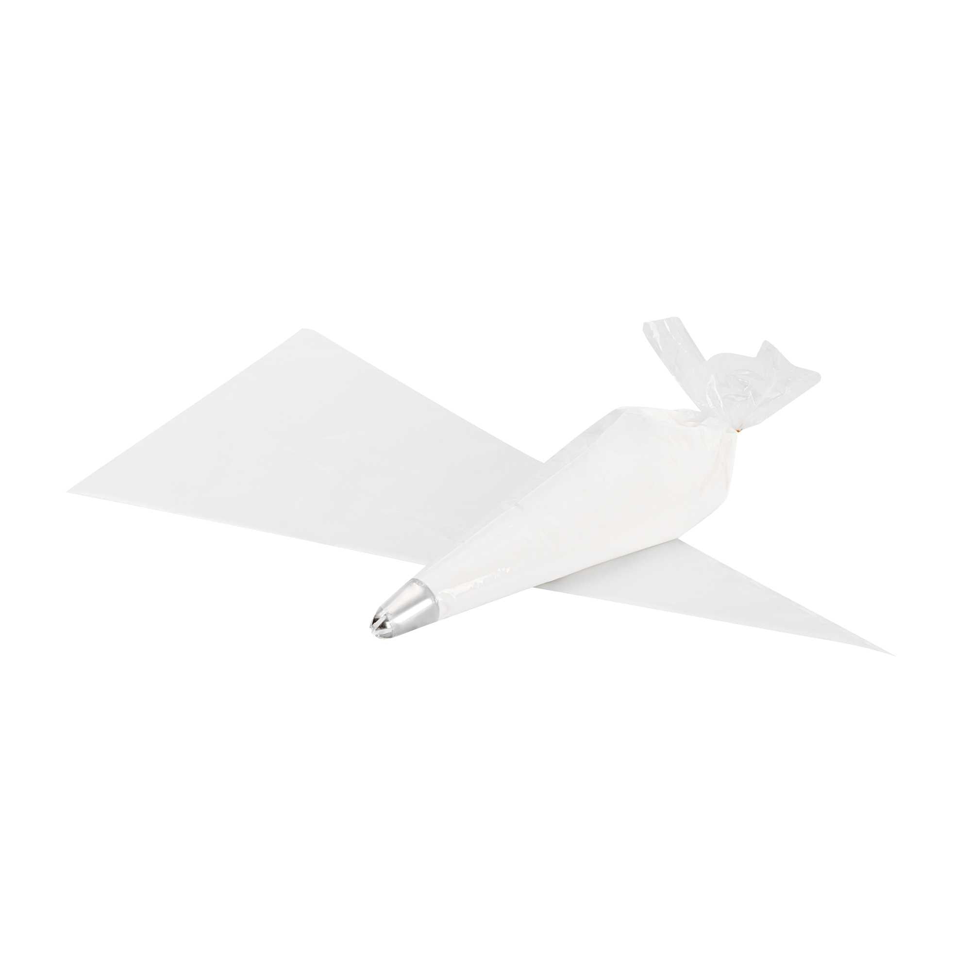 Pastry Tek Clear Plastic Disposable Pastry Piping Bag - 100 Bags / Roll - 22" - 1 count box
