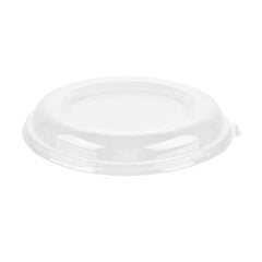 Pulp Safe Round Clear PET Plastic Dome Lid - Fits 32 oz Bagasse Bowl - 50 count box