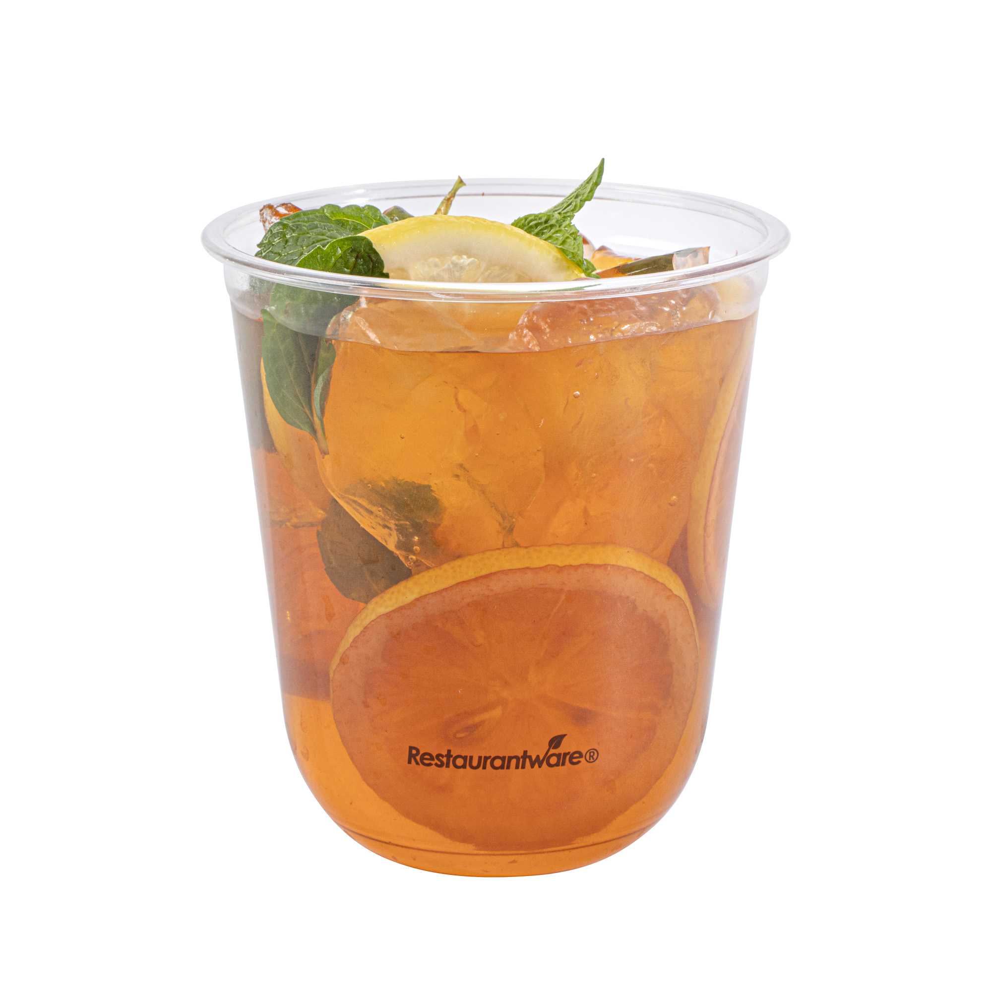 Visage 12 oz U-Shape Clear PET Plastic Drinking Cup - Rounded Bottom 3 1/2" x 3 1/2" x 3 3/4" - 1000 count box