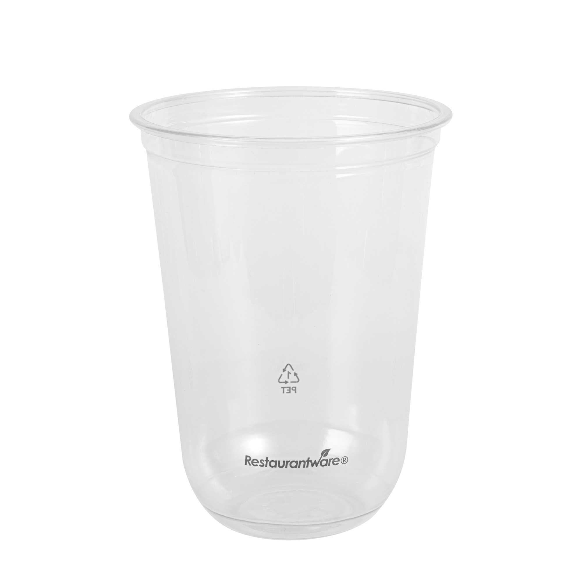 Visage 16 oz U-Shape Clear PET Plastic Drinking Cup - Rounded Bottom 3 1/2" x 3 1/2" x 4 3/4" - 1000 count box