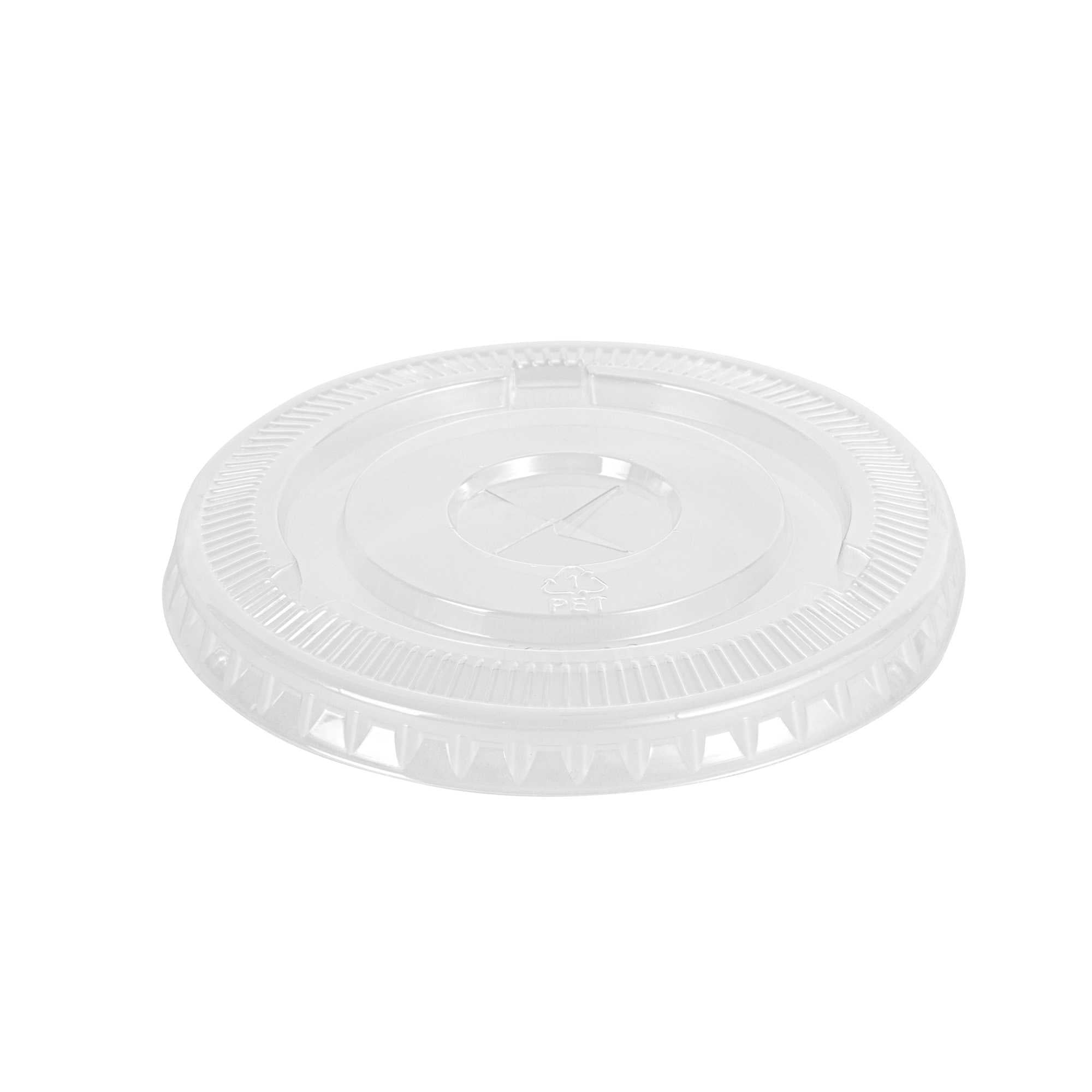 Visage Round Clear PET Plastic Flat Lid - Fits 12, 16, and 20 oz Drinking Cups - 3 3/4" x 3 3/4" - 1000 count box
