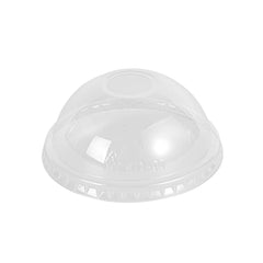 Visage Round Clear PET Plastic Dome Lid - Fits 12, 16, and 20 oz Drinking Cups - 3 3/4