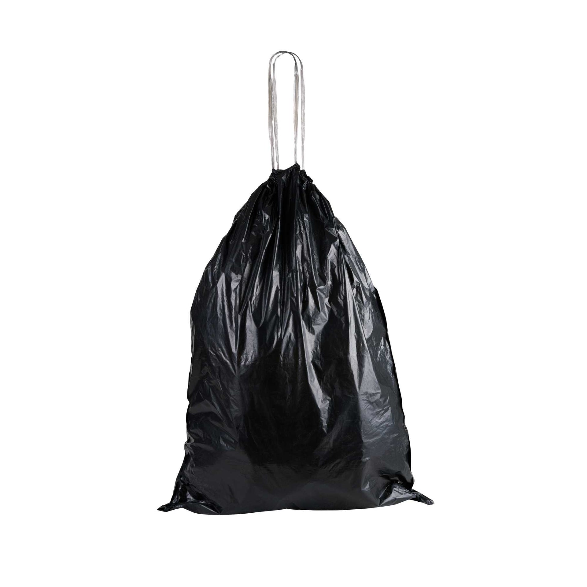 Clean Tek Professional 23 gal Black Plastic Trash Can Liner - Medium Density, Drawstring Closure - 38" x 29" - 200 Count Box
