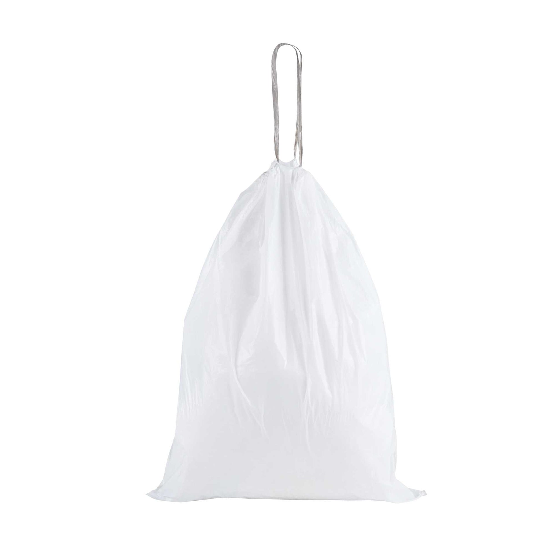 Clean Tek Professional 23 gal White Plastic Trash Can Liner - Medium Density, Drawstring Closure - 38" x 29" - 200 Count Box