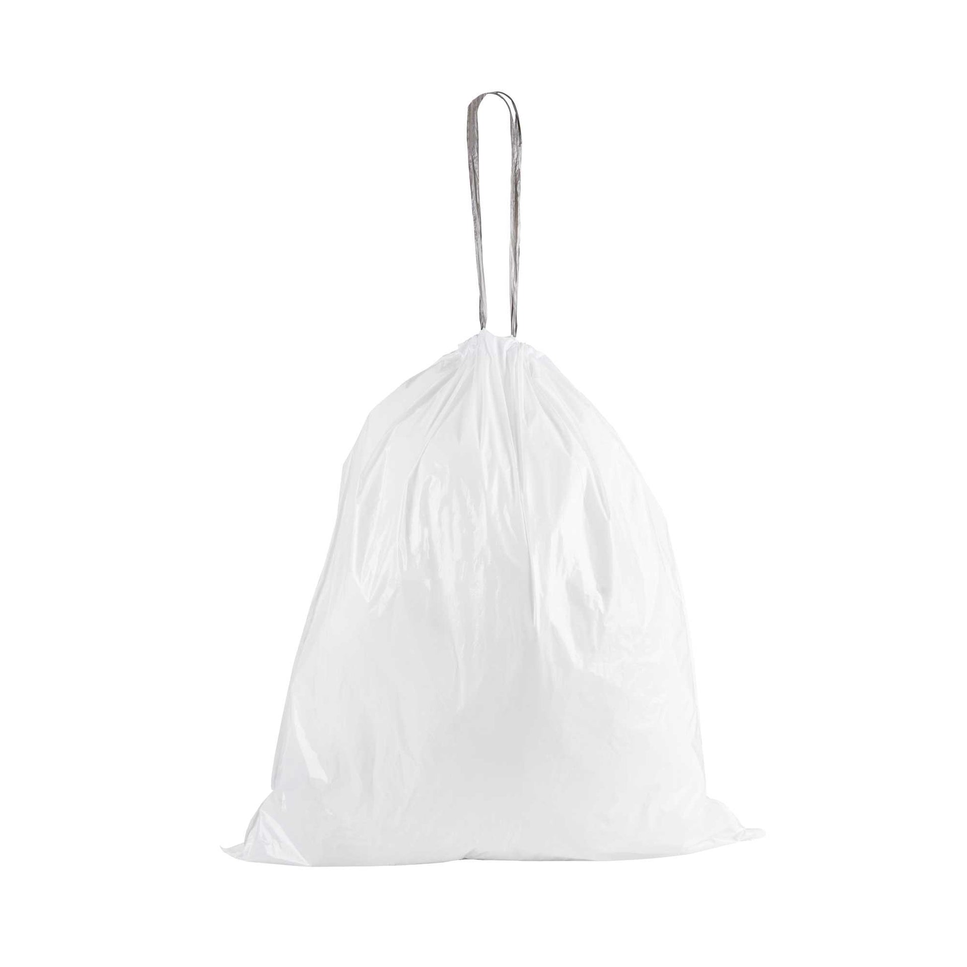 Clean Tek Professional 33 gal White Plastic Trash Can Liner - Heavy Duty, Low Density, Drawstring Closure - 38" x 33" - 100 count box
