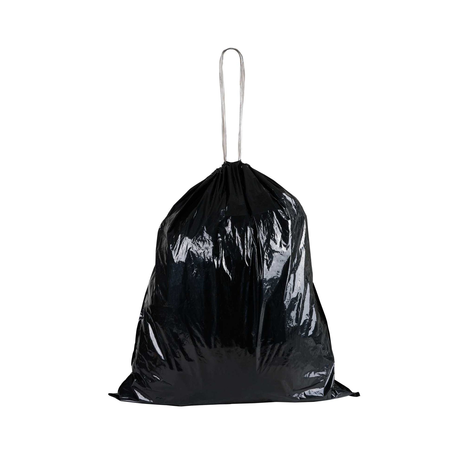 Clean Tek Professional 44 gal Black Plastic Trash Can Liner - Heavy Duty, Low Density, Drawstring Closure - 41" x 37" - 100 count box