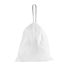 Clean Tek Professional 44 gal White Plastic Trash Can Liner - Heavy Duty, Low Density, Drawstring Closure - 41