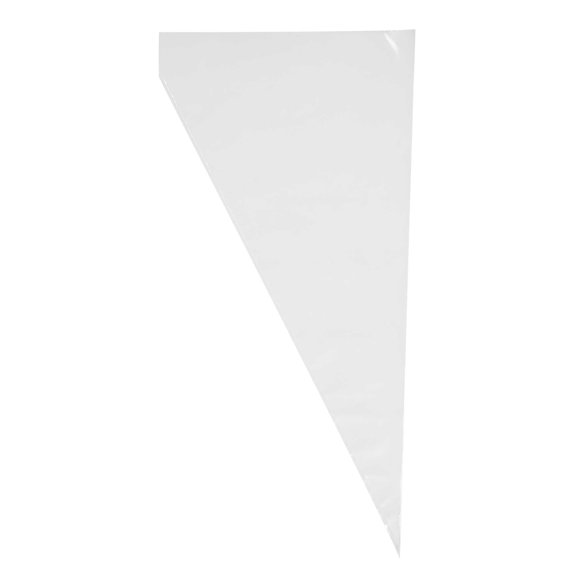 Pastry Tek Clear Plastic Disposable Pastry Piping Bag - 100 Bags / Roll, Angled Edge - 24" - 1 count Box