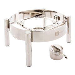 Met Lux Round Stainless Steel Straight Leg Stand - Induction Ready, Fits 6 qt Round Chafer - 1 count box