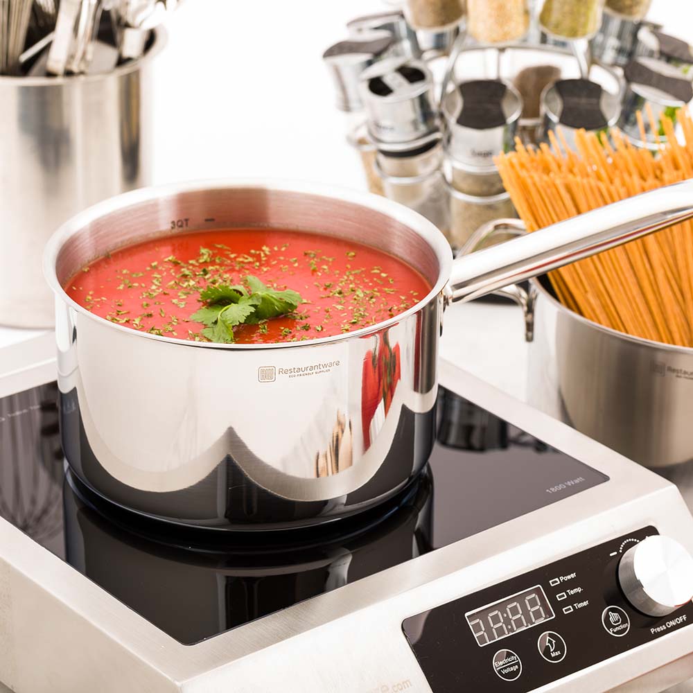 Met Lux 3.5 qt Stainless Steel Sauce Pan - Induction Ready, Single Handle - 1 count box