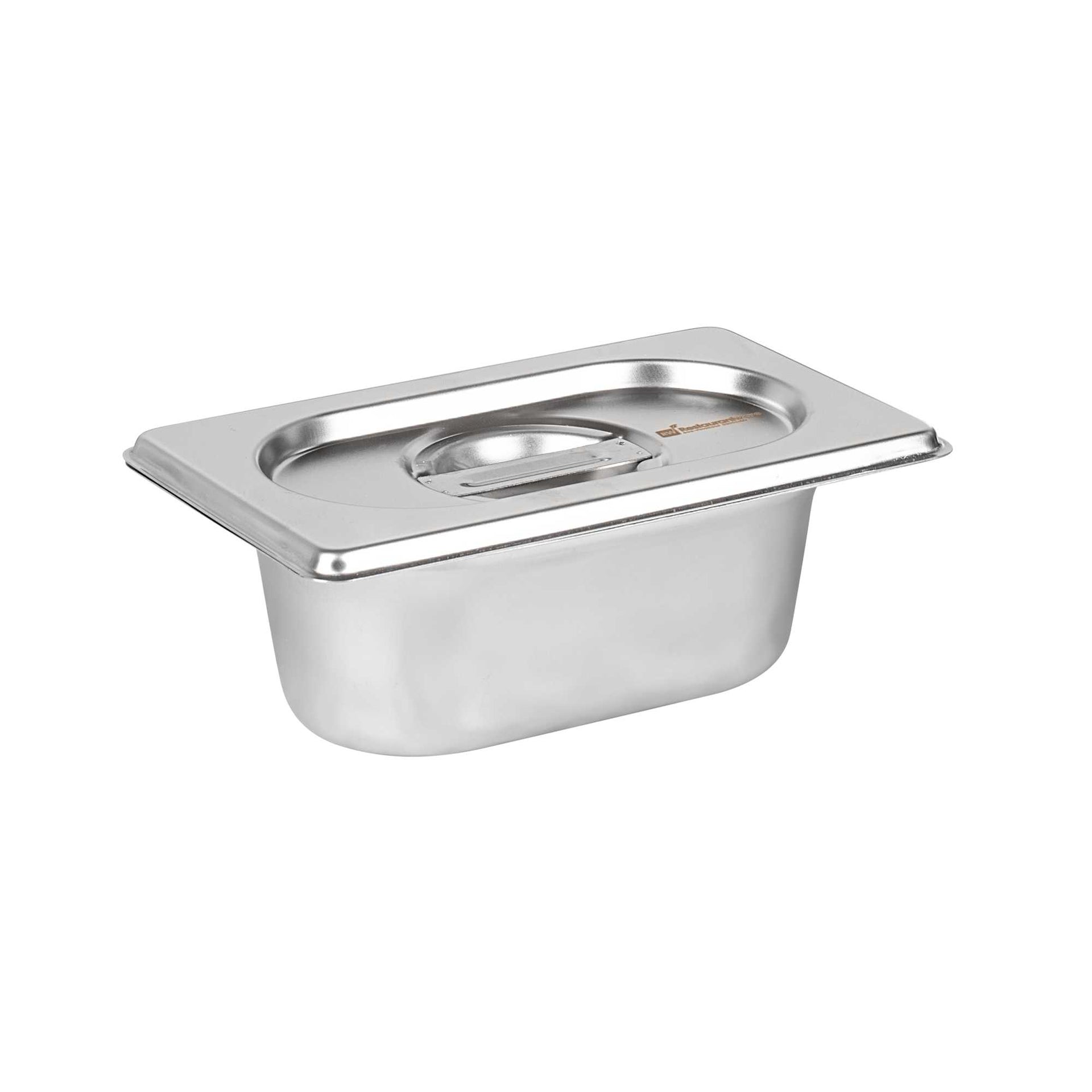 Met Lux Rectangle Stainless Steel Lid - Fits 1/9 Size Steam Table Pan - 1 count box