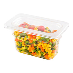Met Lux Rectangle Clear Plastic Lid - Fits 1/9 Size Cold Food Storage Container - 7