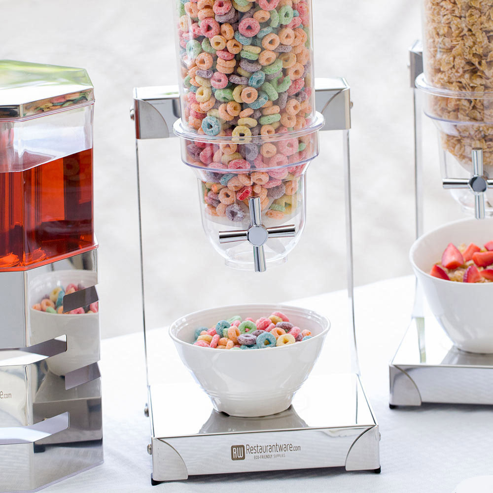 Met Lux 3L Stainless Steel Cereal Dispenser - 1 Compartment - 8" x 9 1/4" x 25" - 1 count box
