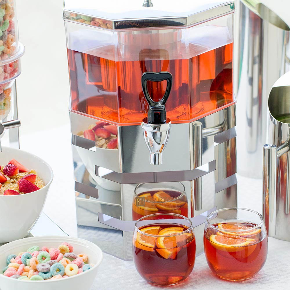 Juice Display Case Stackable Stainless Steel Stackable Juice Dispenser And Base - Silver - 5L - 1 ...