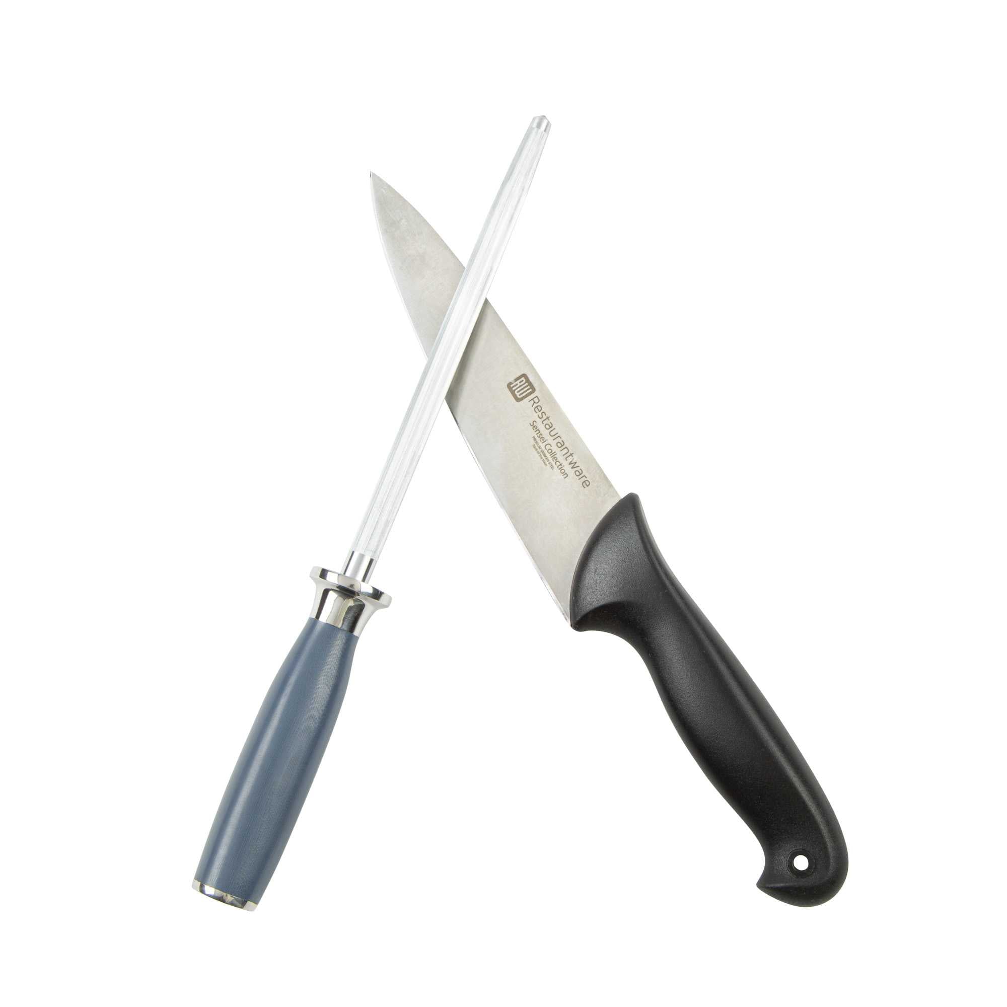 Met Lux Silver and Blue Steel 8" Honing Knife Tool - 1 count box