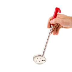 Met Lux 2 oz Stainless Steel Serving Ladle - with Red Handle - 11 3/4