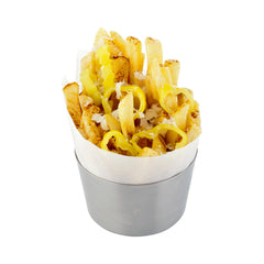 Met Lux Stainless Steel French Fry Cup - Short, Satin Finish - 3 1/4