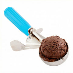 Met Lux 2 oz Stainless Steel #16 Portion Scoop - with Blue Handle - 10 count box