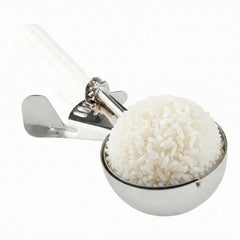 Met Lux 4.66 oz Stainless Steel #6 Portion Scoop - with White Handle - 40 count box