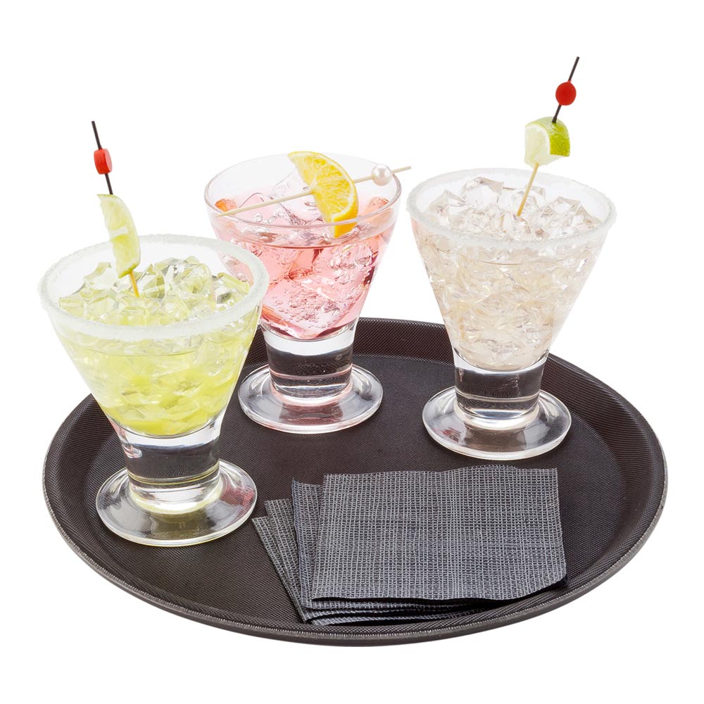 Bar Lux Round Black Serving Tray - Non-Slip - 11" - 1 count box