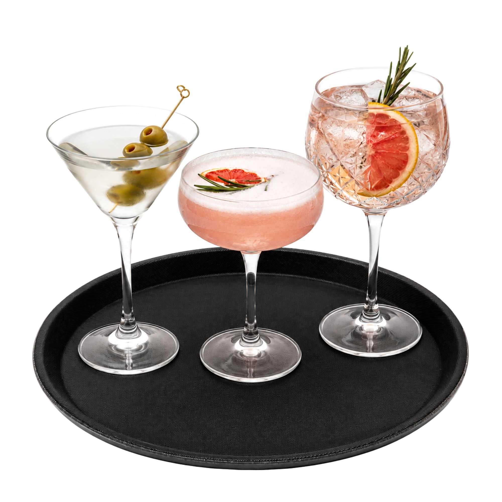 Bar Lux Round Black Serving Tray - Non-Slip - 11" - 1 count box