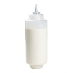 First In First Out 32 oz Clear Plastic Squeeze Bottle - Refill Lid, Precision Tip - 3 1/2