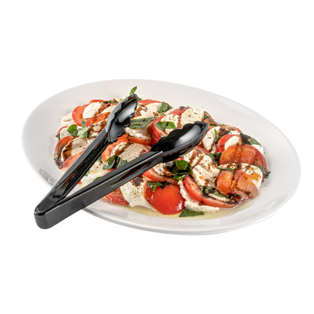 Cater Tek Black Plastic Catering Tongs - 9" - 1 count box