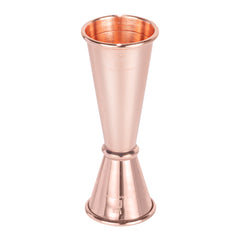 Bar Lux 1 oz / 2 oz Copper-Plated Stainless Steel Jigger - Japanese Style - 1 count box