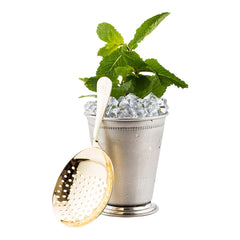 Bar Lux Gold-Plated Stainless Steel Julep Strainer - 6 1/2