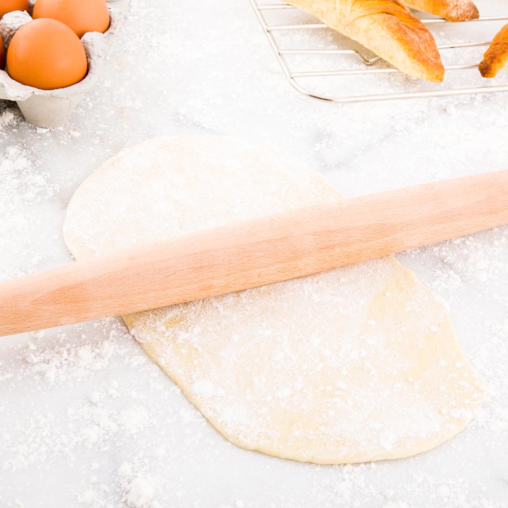 Pastry Tek Natural Wood French Rolling Pin - Tapered - 15" - 1 count box