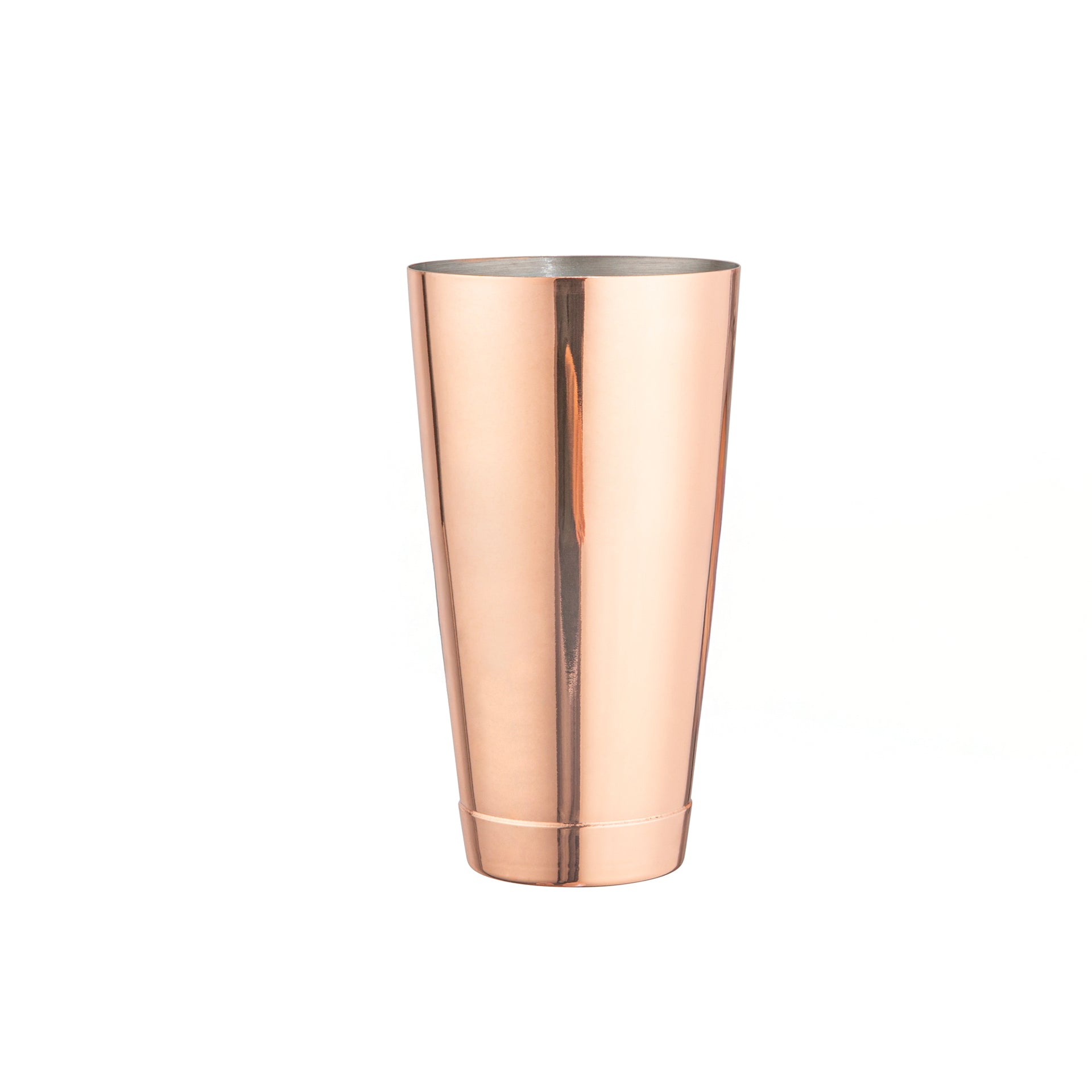 Bar Lux 24 oz Copper-Plated Stainless Steel Cocktail Shaker Tin - Weighted - 3 1/2" x 3 1/2" x 6 1/2" - 1 count box