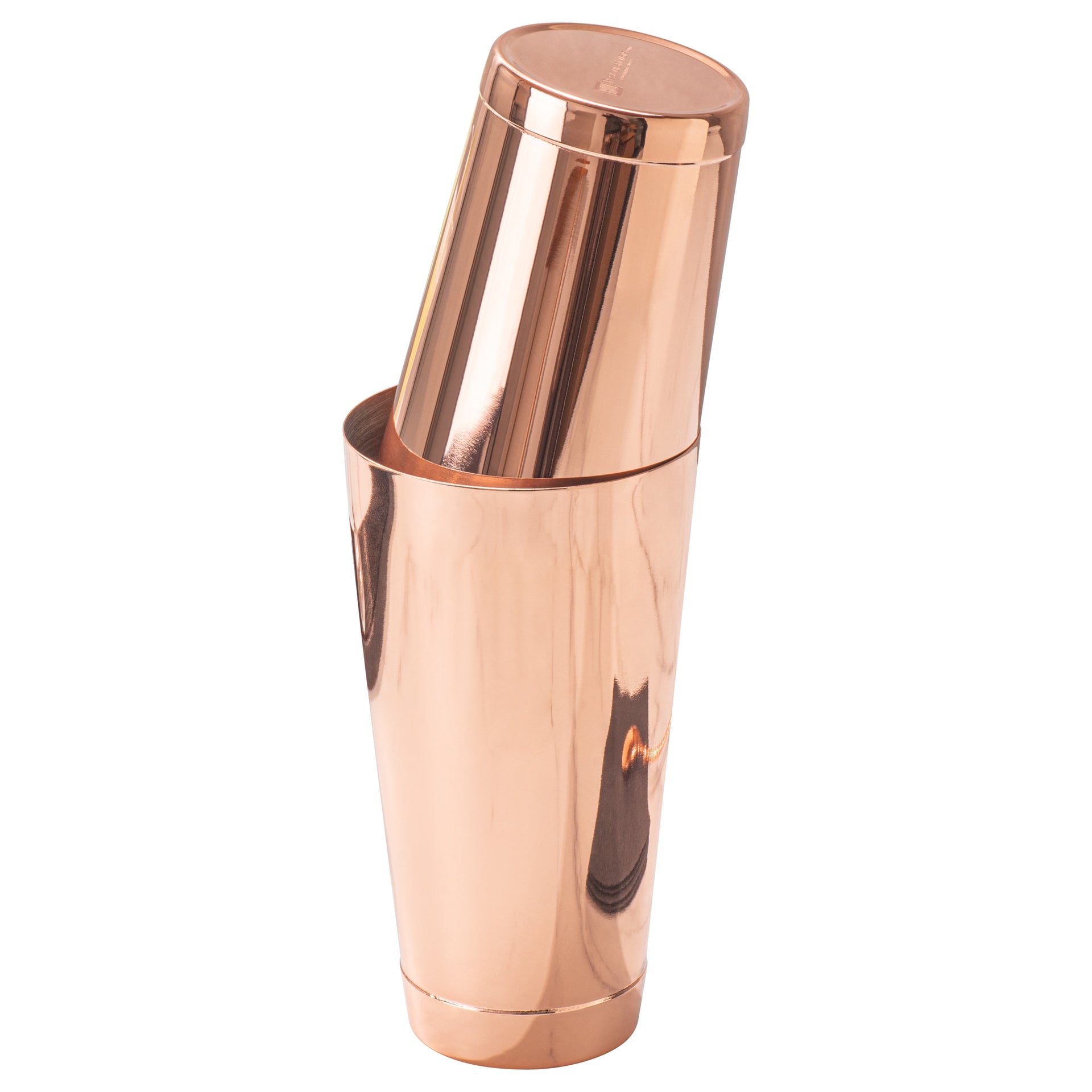 Bar Lux 24 oz Copper-Plated Stainless Steel Cocktail Shaker Tin - Weighted - 3 1/2" x 3 1/2" x 6 1/2" - 1 count box