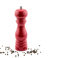 Classic French Red Wood Pepper Mill - High Gloss - 2 1/4