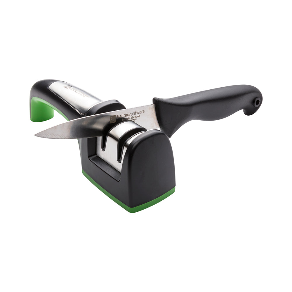 Kitchen tek Commercial Knife Sharpener - Diamond Edge, Manual Tabletop Design - 7 3/4" x 2" x 2 3/4" - 1 count box