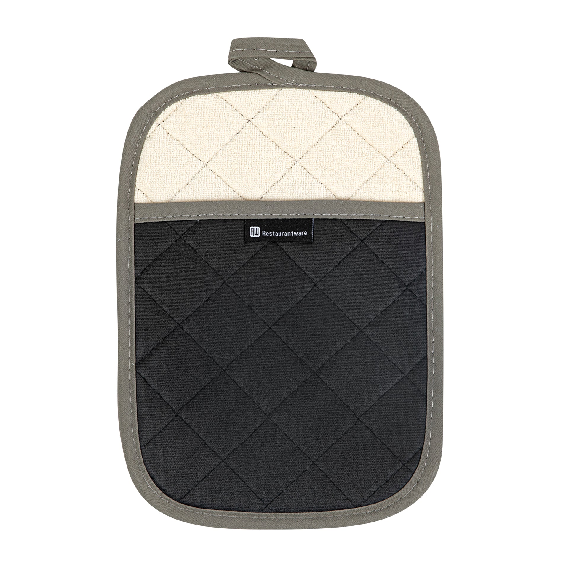 RW Threads Comfort Cotton Black Pot Holder - Flame Retardant Coating - 10" x 7" - 1 count box