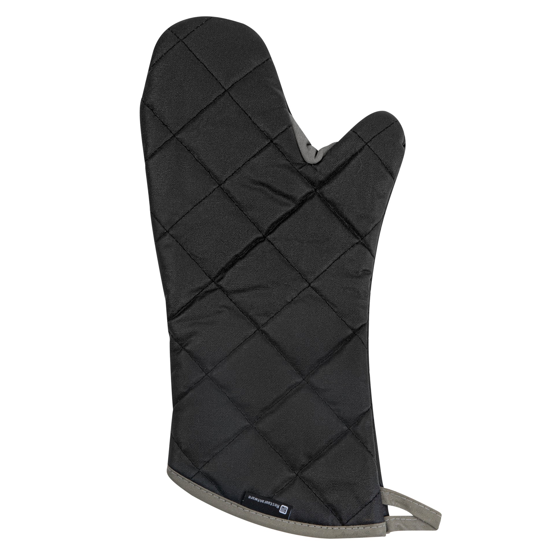 RW Threads Black Cotton Oven Mitt - Flame Retardant, with Thumb Guard - 17" x 8" x 1/2" - 1 count box