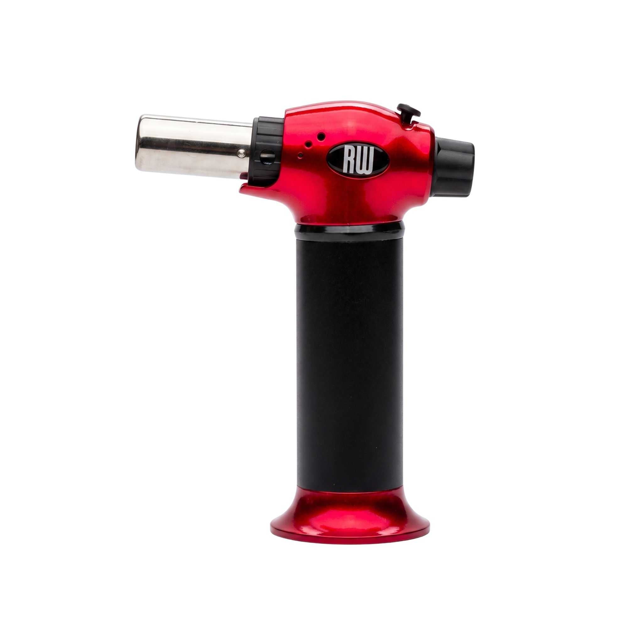 RW Pyro Stainless Steel Butane Kitchen Torch - Adjustable Dial - 5 1/4" x 2 1/2" x 6 3/4" - 1 count box