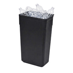 RW Clean Black Plastic Attachable Slim Trash Can - Fits Heavy-Duty Rolling Utility Cart - 13