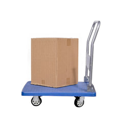 RW Clean Blue Plastic Large Folding Platform Cart - 660 lb Capacity - 39 1/2