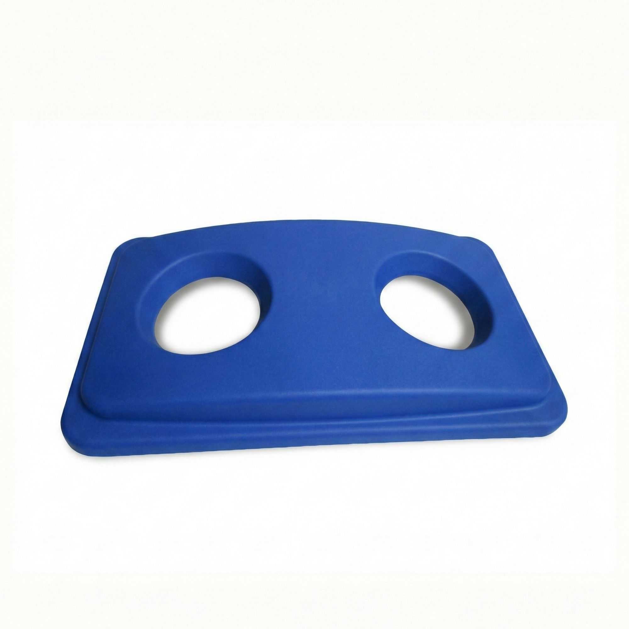 RW Clean Blue Plastic Recycling Trash Can Lid - Fits 23 gal Slim Trash Can - 22" x 11 1/2" x 3" - 20 count box