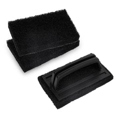 RW Clean Black Heavy-Duty Scouring Pad - Multi-Purpose, with Handle - 6