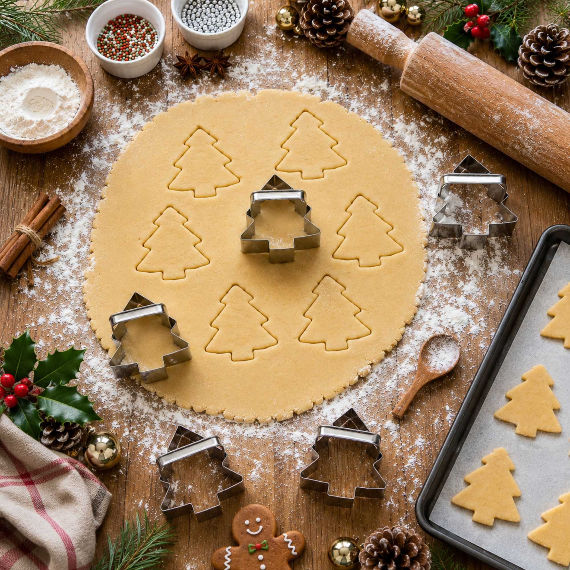 Pastry Tek Metal Christmas Tree Cookie Cutter with Handle 3.7 inch 1 count box
