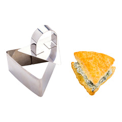 Pastry Tek Stainless Steel Triangle Pastry Ring Mold with Press 3.2 x 1.5 inch 1 count box