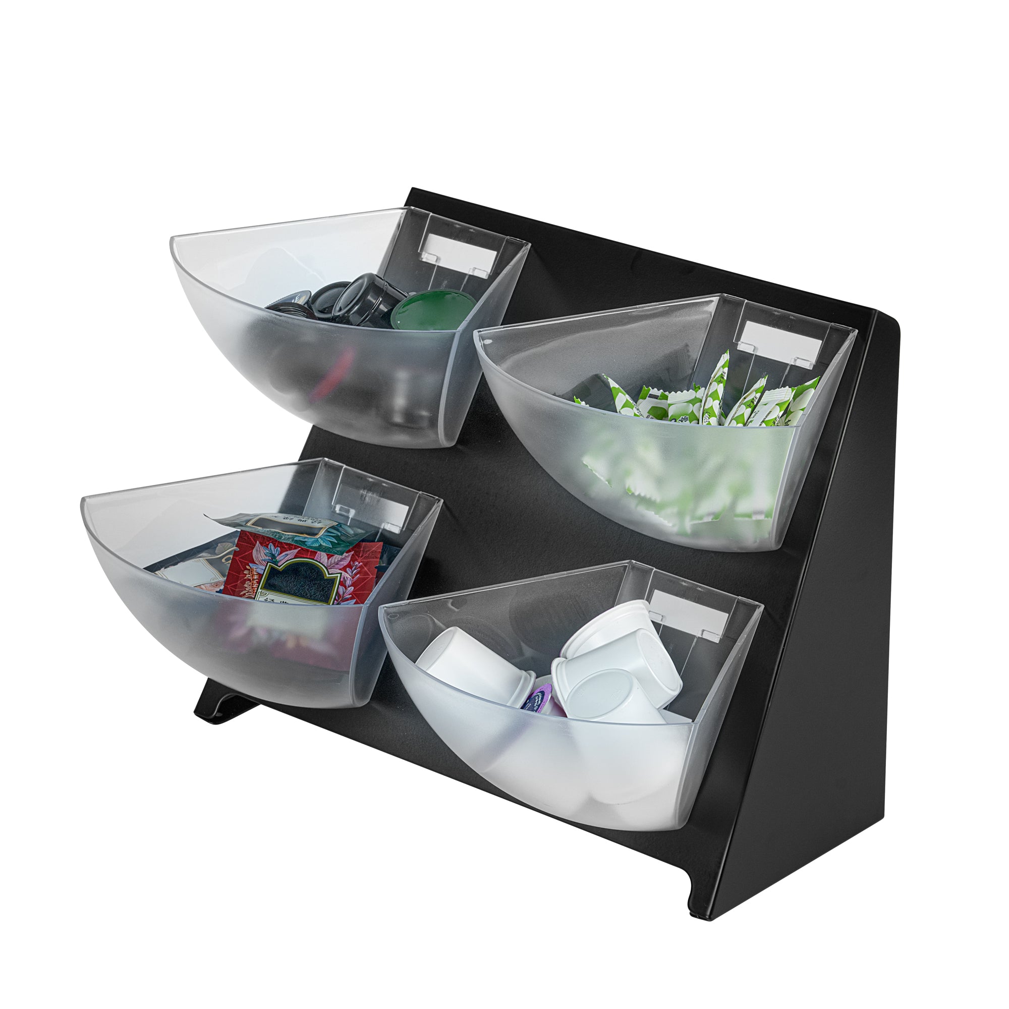 Met Lux Condiment Holder - Black, Steel - 4 Clear Bins - 15 1/2" x 10" x 10 1/2" - 1 count box