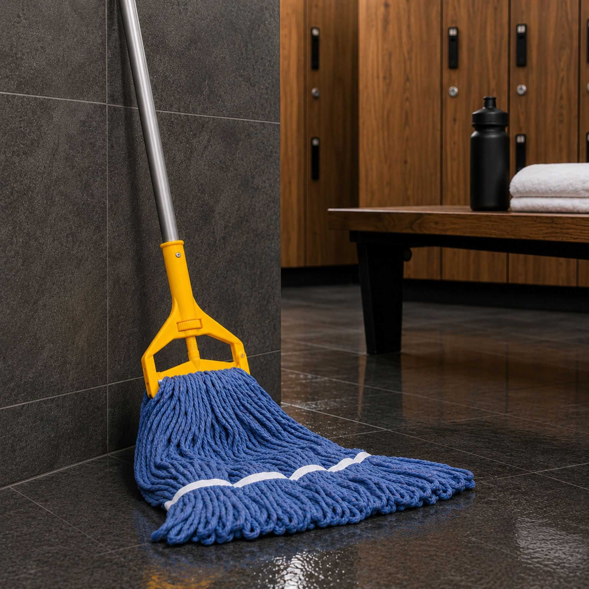 RW Clean 24 oz Blue Poly-Cotton Blend Wet Mop Head - Loop End - 12 count box